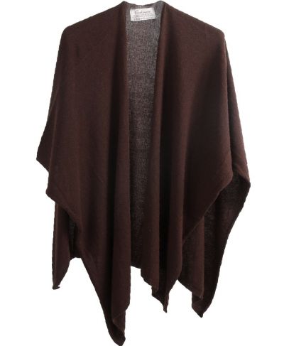 Kasjmier-blend omslagdoek in donkerbruin