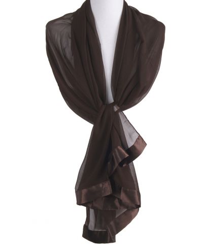 Donkerbruine crêpe voile stola