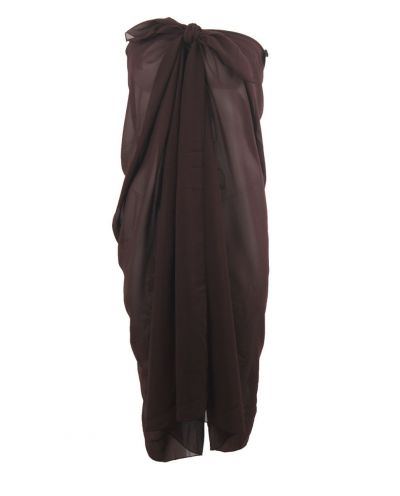 Effen donkerbruine crêpe voile pareo