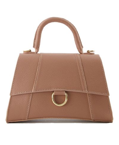 Lederen handtas in camel