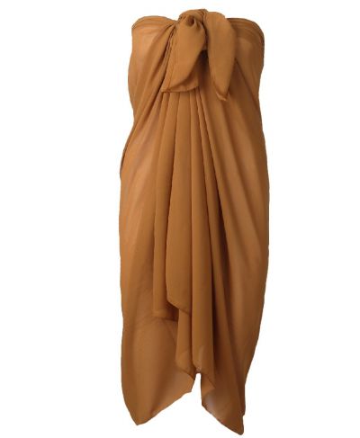Camel kleurige crêpe voile pareo