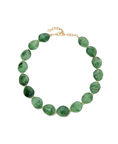 Tess kralenketting met natuursteenlook in groen
