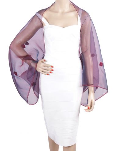 Bordeauxrode changeant organza bolero stola 