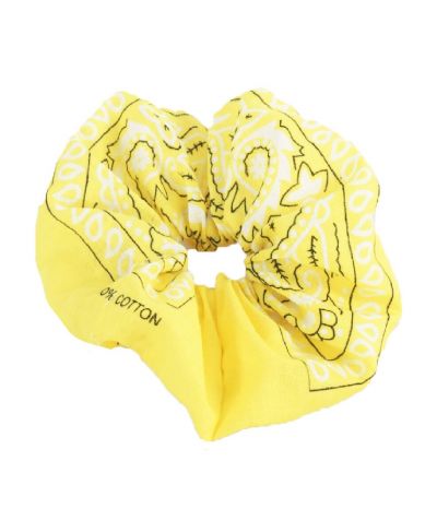 Citroengele boerenzakdoek scrunchie