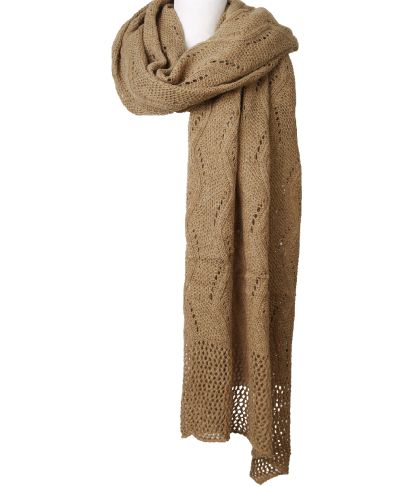 Claire gehaakte omslagdoek in camel