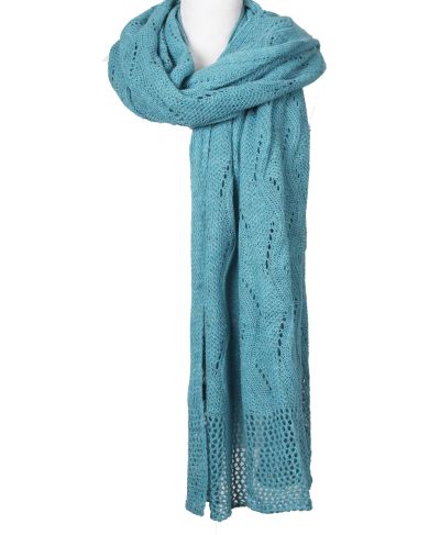 Gehaakte Claire omslagdoek in turquoise