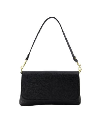 Lederen clutch in zwart