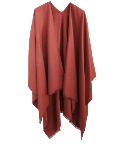 Effen omslagdoek in cognac kleur