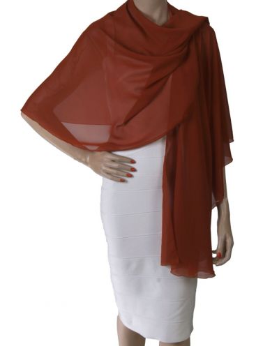 Cognac kleurige soepelvallende cape stola