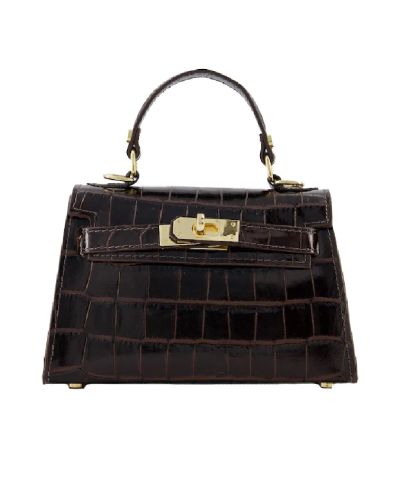 Livia lederen croco handtas