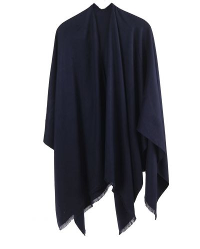 Effen omslagdoek in donkerblauw