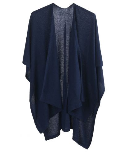 Kasjmier-blend omslagdoek in donkerblauw