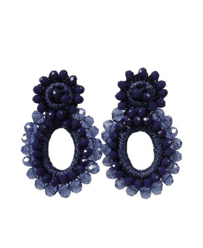 Statement oorbellen in donkerblauw