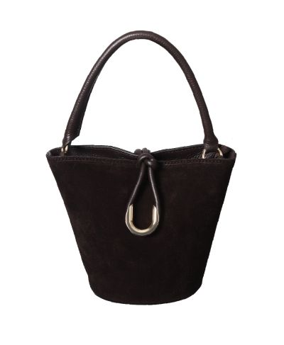 Leren suède bucket tas