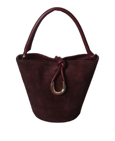 Leren suède bucket tas