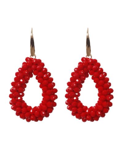 Ella oorbellen in rood