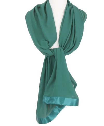 Emerald groene crêpe voile stola