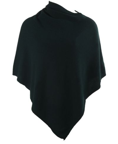 Kasjmier-blend poncho in donkergroen