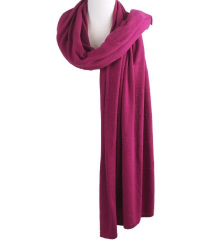 Kasjmier-blend sjaal/omslagdoek in fuchsia