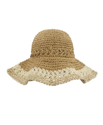 Gehaakt strohoedje in camel