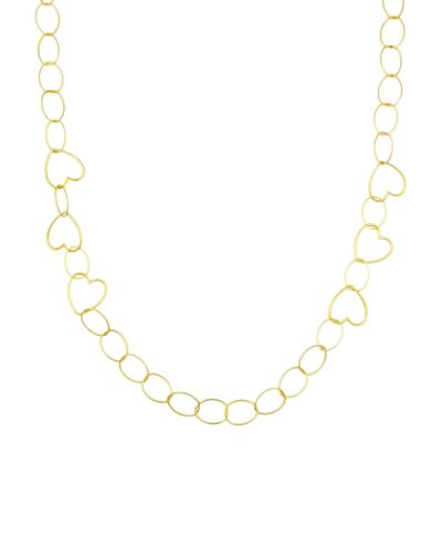 Lange schakelketting met hartjes