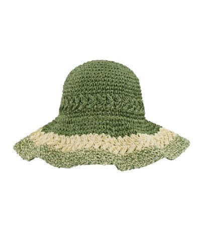 Gehaakt strohoedje in groen