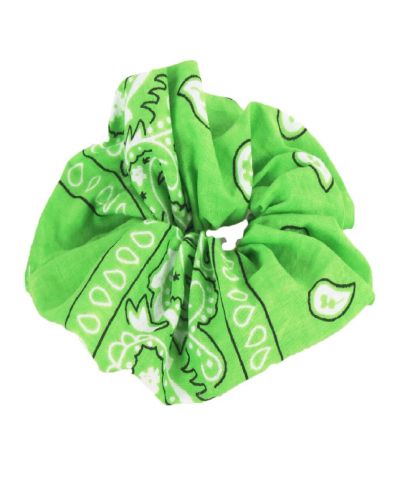 Appelgroene boerenzakdoek scrunchie