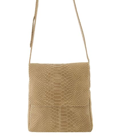 Hailey croco schoudertas in beige