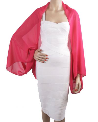 Bolero stola in hardroze van crêpe voile