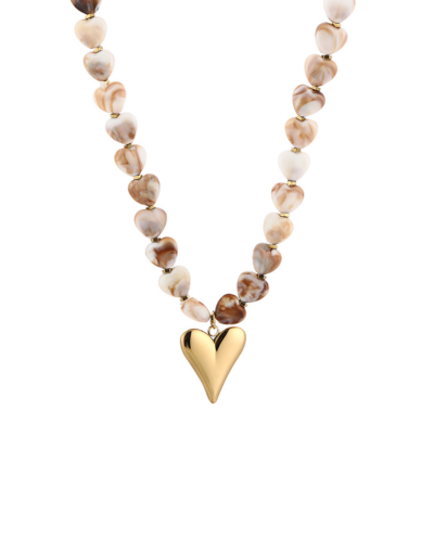 Hartjes kralenketting met gouden hanger