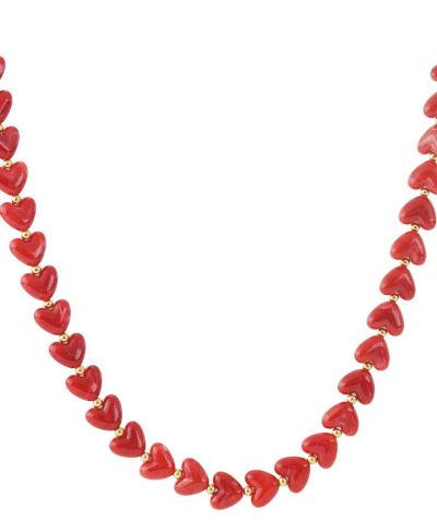 Hartjes kralenketting met marmer effect