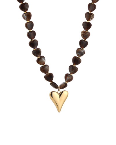 Hartjes kralenketting met gouden hanger