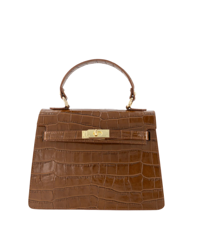 Evi lederen handtas met croco 