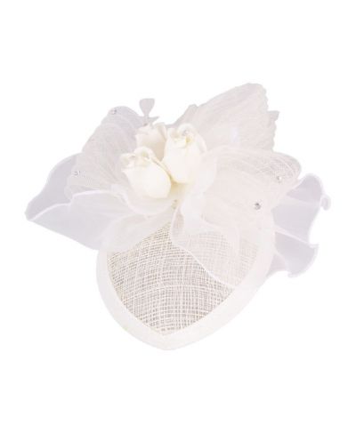 Ivoorkleurige haarbloem/Corsage met rozen