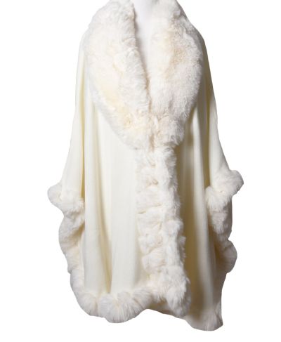 Omslagdoek met zachte kunstbont