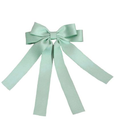 Jadegroene haarclip met strik