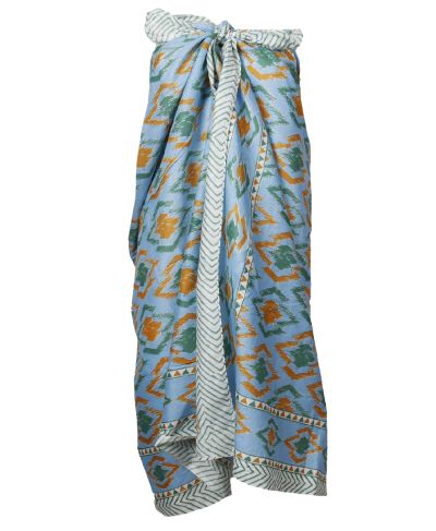 Jolie sarong met Azteken print in blauw