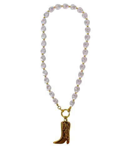Parelketting met cowboyhoed hanger