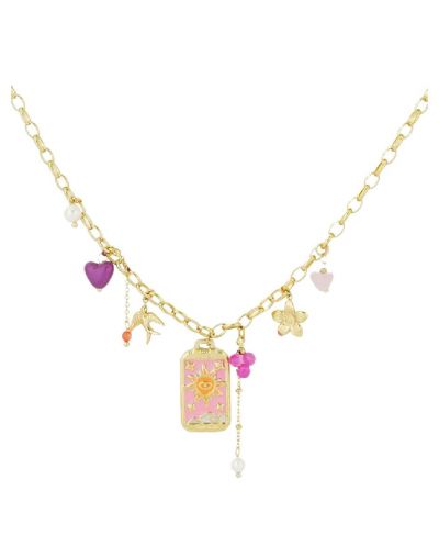 Goudkleurige ketting met bedels 
