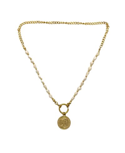 Parelketting met Britse munt