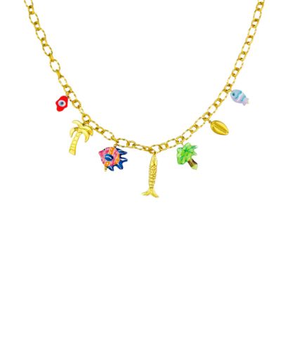 Ketting met tropische bedels