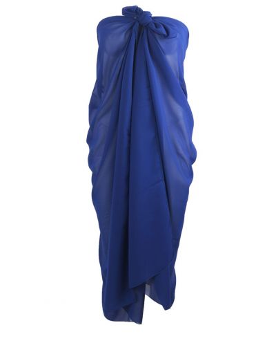 Kobaltblauwe crêpe voile pareo