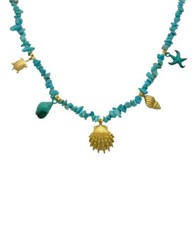 Statement koraal ketting in turquoise