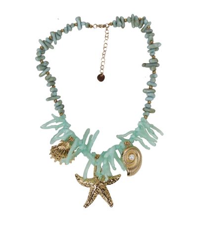 Statement koraal ketting in mintgroen