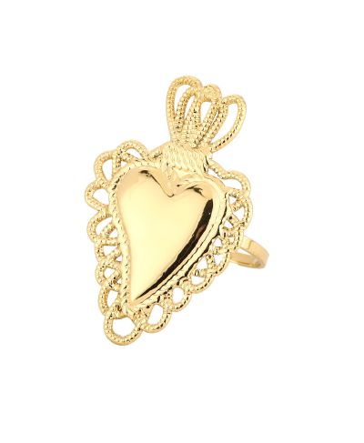 Hart met kroon ring