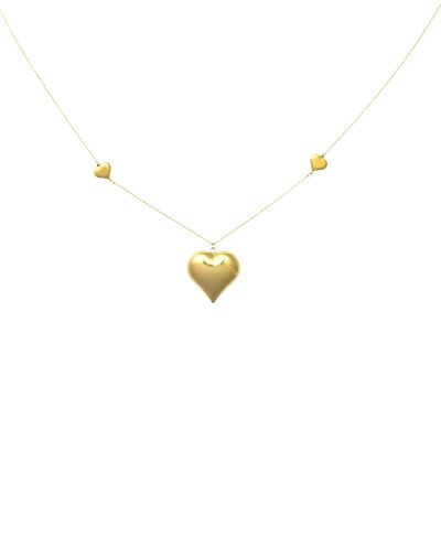 Lange goudkleurig ketting met hartjes