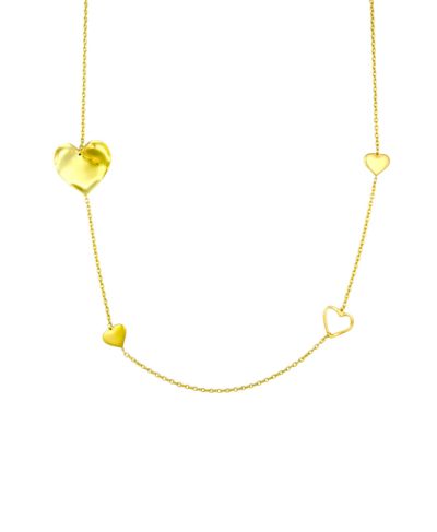 Goudkleurige lange ketting met hartjes