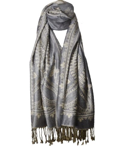 Layla pashmina sjaal met paisley motief