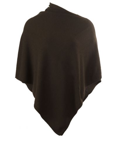 Kasjmier-blend poncho in legergroen
