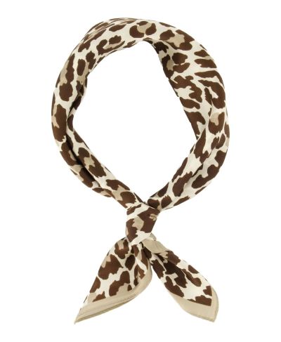 Vierkant zijden sjaaltje met luipaardprint